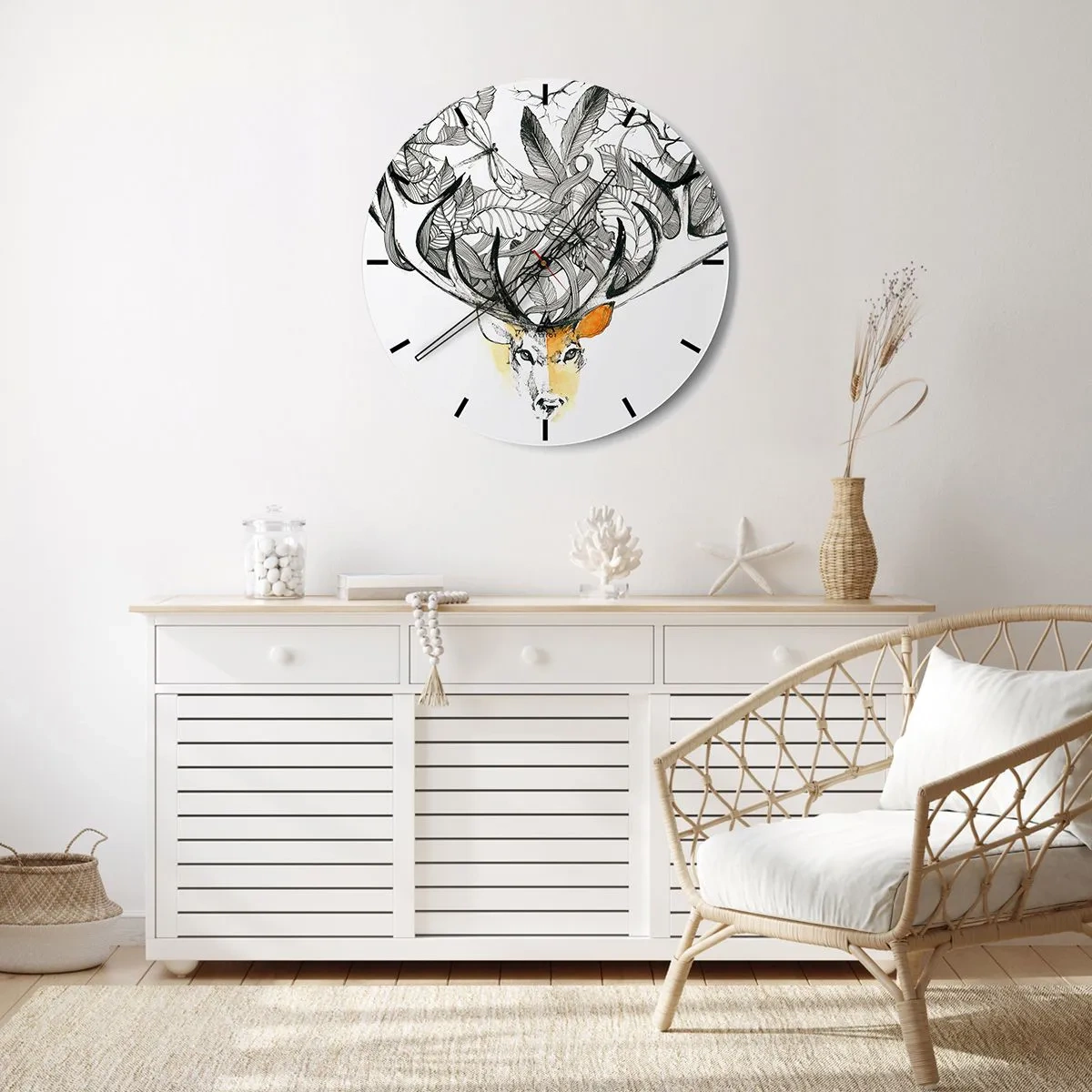 Wanduhr - Glasuhr - Ecken des Überflusses - 40x40 cm