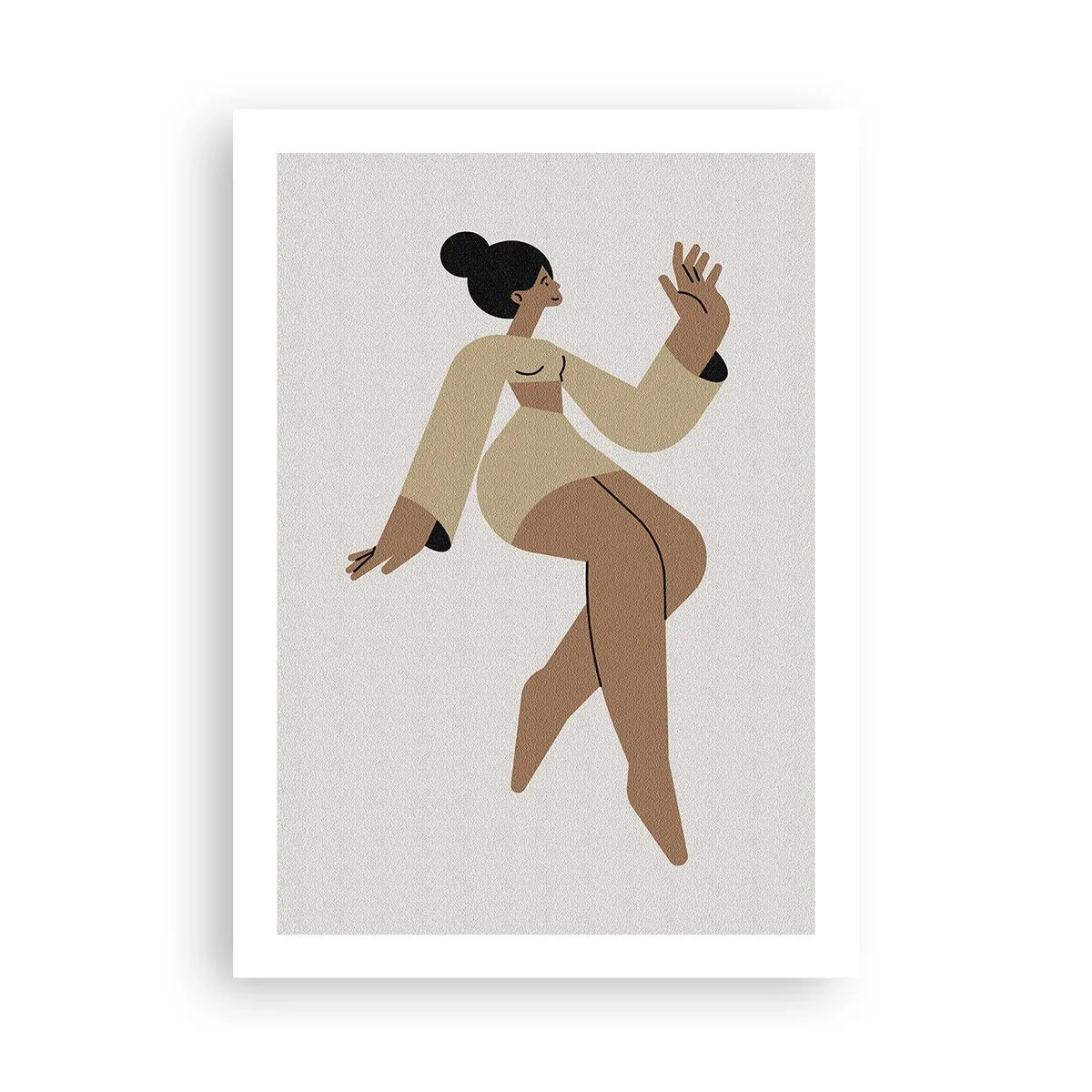 Poster - Eine minimalistische Illustration einer weiblichen Figur in Bewegung. - 50x70cm - Eine anmutige Form - Moderne Wanddekoration für Wohnzimmer und Schlafzimmer ARTTOR