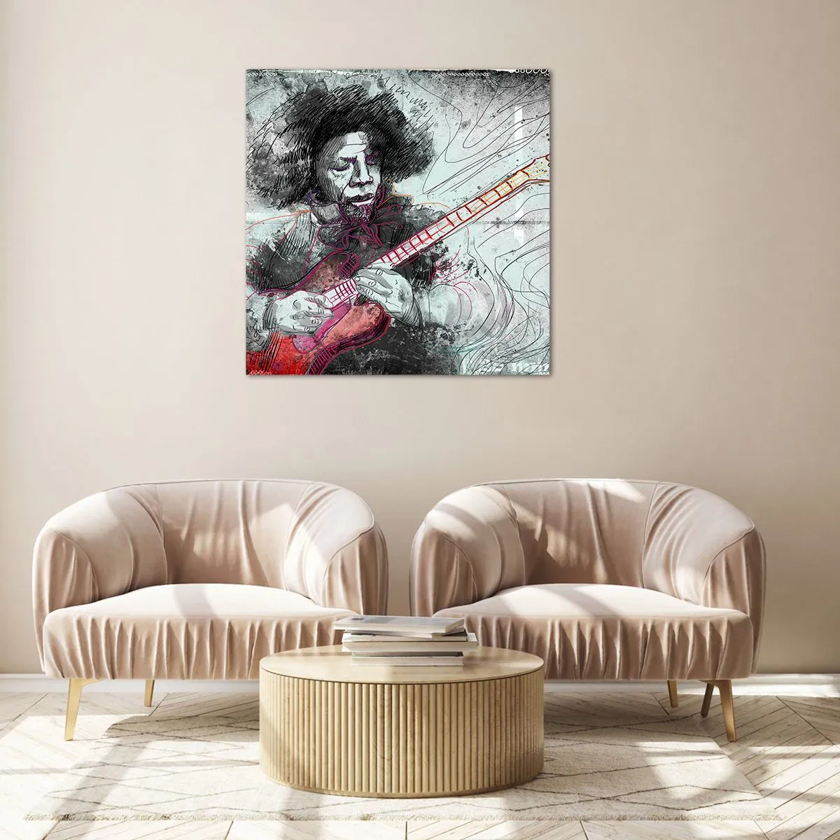 Glasbild - Bild auf glas - Auf den Wellen der Musik - 30x30 cm
