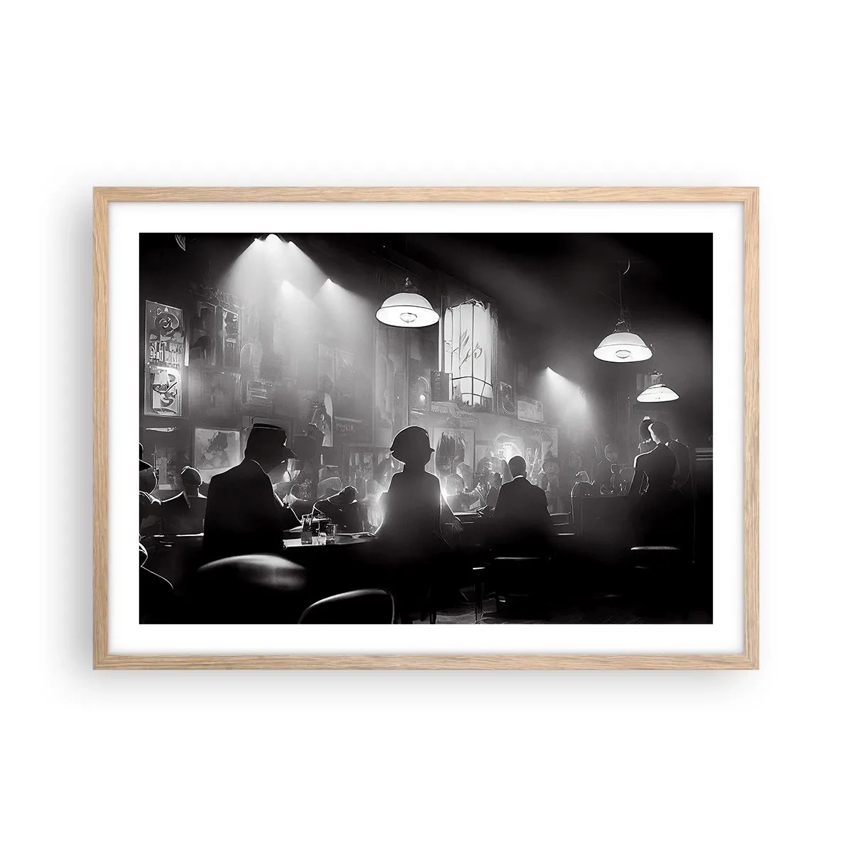 Poster in einem Rahmen aus heller Eiche - In Jazz-Atmosphäre - 70x50 cm