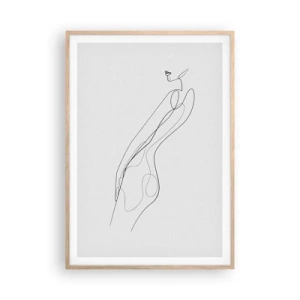 Poster in einem Rahmen aus heller Eiche - Bloß ein Versprechen - 70x100 cm