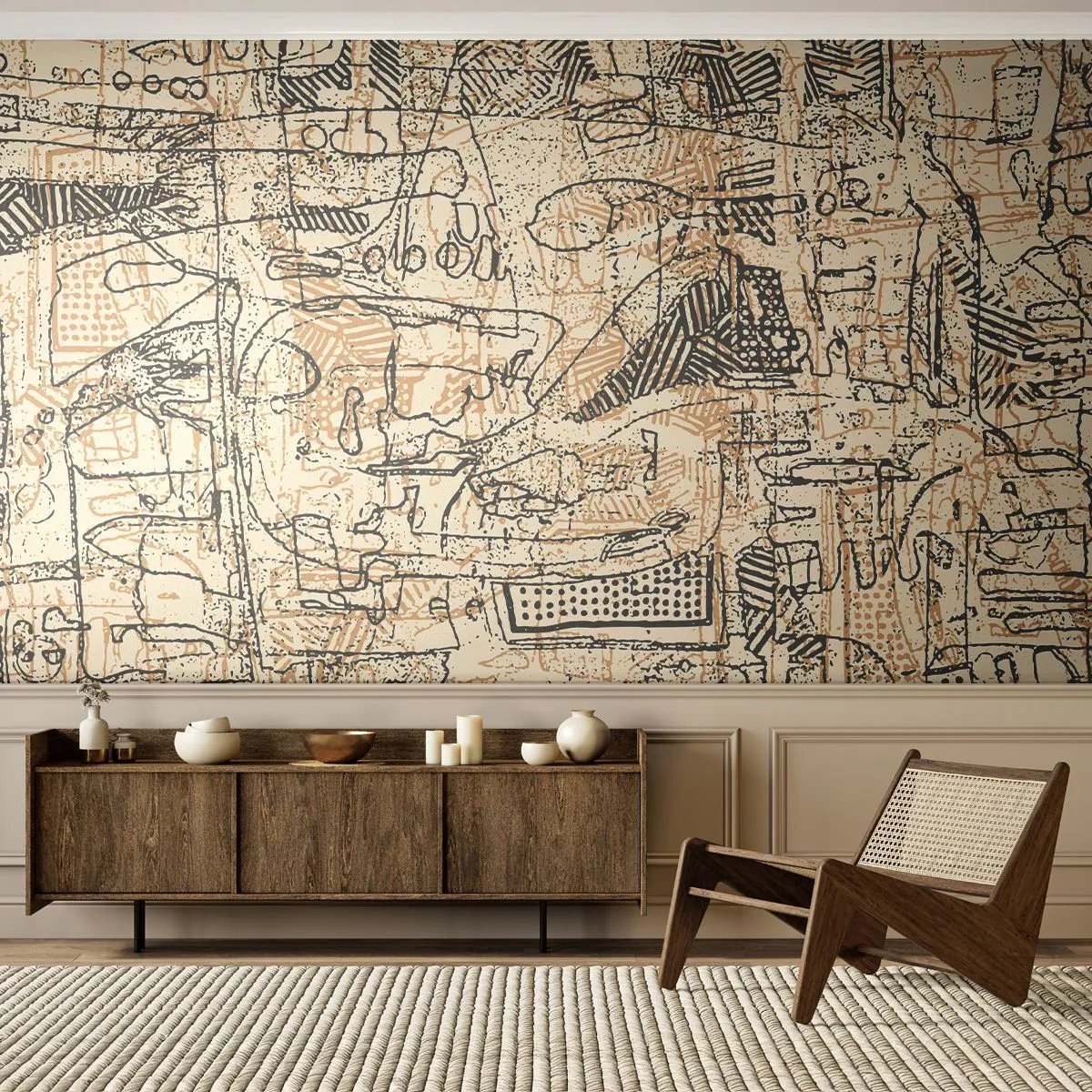 Fototapete Premium Canvas - Es wartet darauf, entschlüsselt zu werden - Grafik, Stück, Abstraktion - 350x256 cm