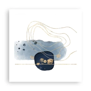 Poster - Blau-goldene Fantasie - 50x50 cm