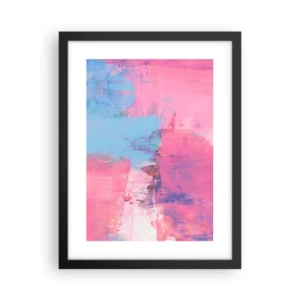 Poster in einem schwarzem Rahmen - Rosa, Blau und eine Prise Licht - 30x40 cm