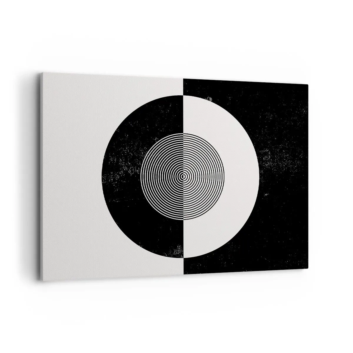 Bild auf Leinwand - Leinwandbild - Grafisches Muster in kontrastierendem Schwarz und Weiß - 100x70cm - Harmonie in Schwarz und Weiß - Moderne Wanddekoration für Wohnzimmer und Schlafzimmer ARTTOR