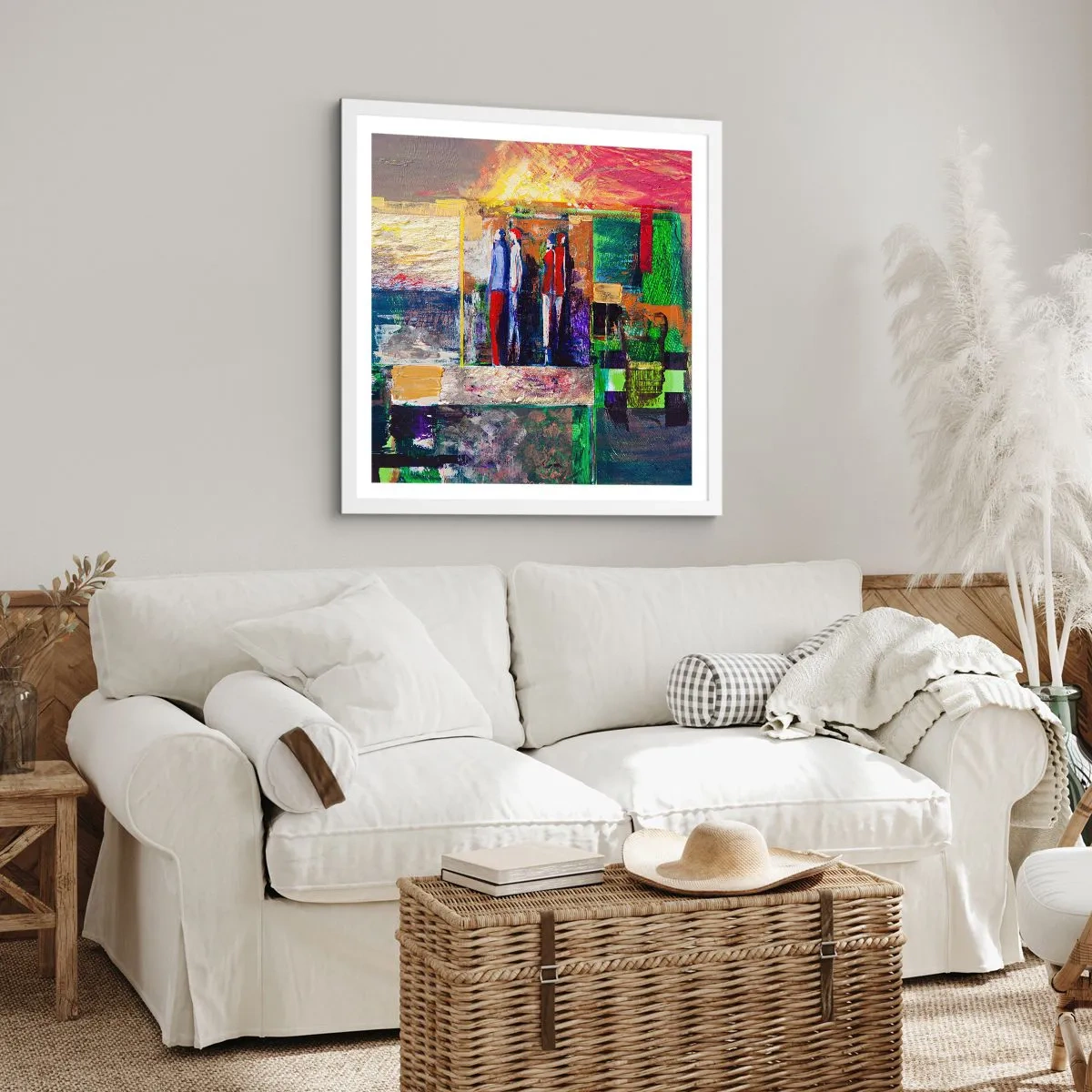 Poster in einem weißen Rahmen - Beziehungen und Emotionen - 30x30 cm