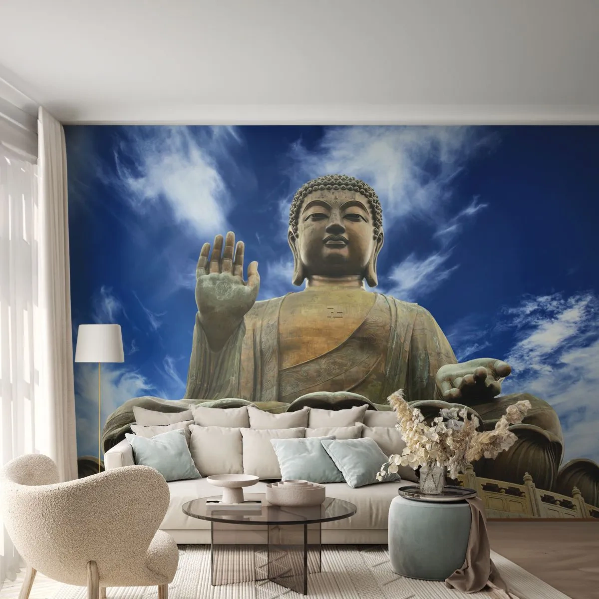 Maßgeschneiderte Fototapete Premium Canvas - Leben ohne Angst - Buddha, Religion, Asien