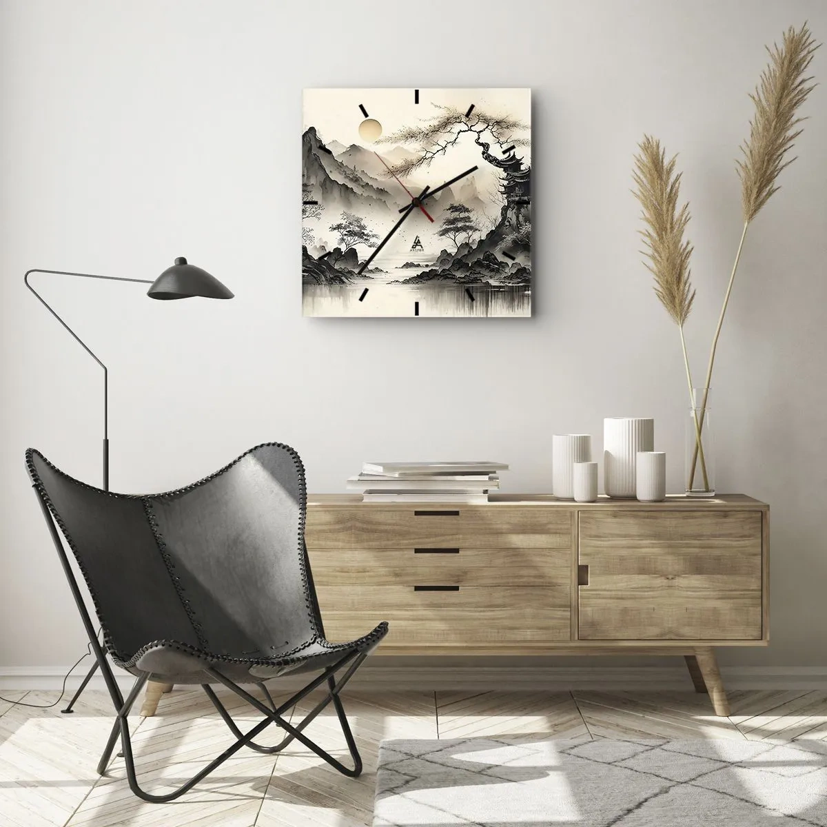 Wanduhr - Glasuhr - Einzigartiger Charme des Orients - 40x40 cm