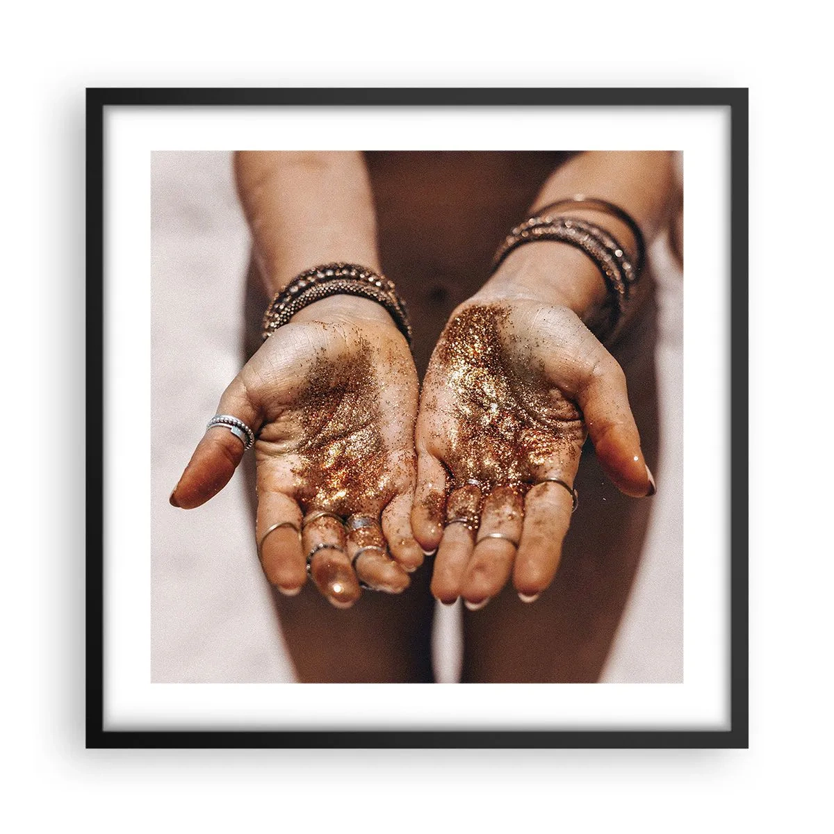 Poster in einem schwarzem Rahmen - Ein Geschenk für dich - 50x50 cm