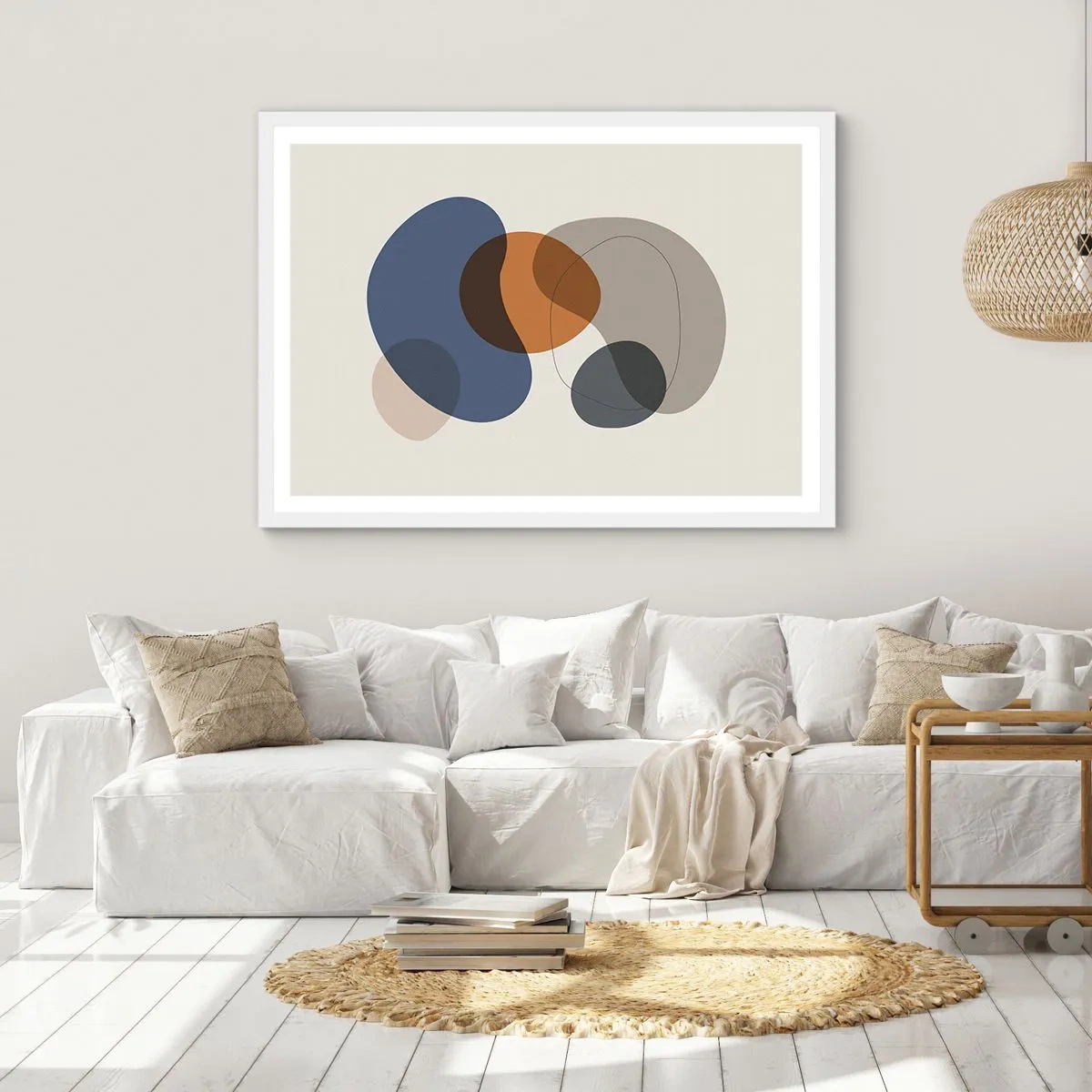 Poster in einem weißen Rahmen - Farbtropfen - 40x30 cm