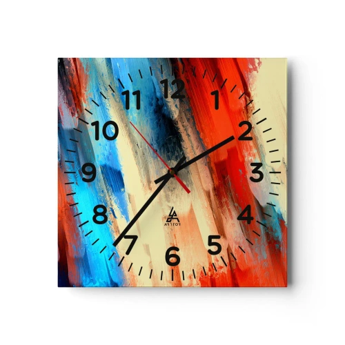 Wanduhr - Glasuhr - Eine Kaskade von Farben - 40x40 cm