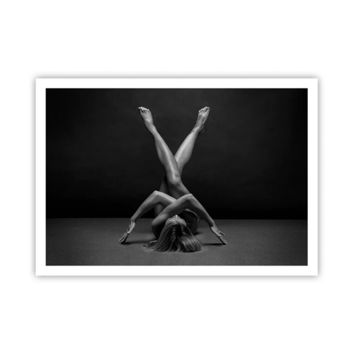 Poster - Eine künstlerische Interpretation einer Frau in Schwarzweiß - 100x70cm - Die Geometrie der Nacktheit - Moderne Wanddekoration für Wohnzimmer und Schlafzimmer ARTTOR