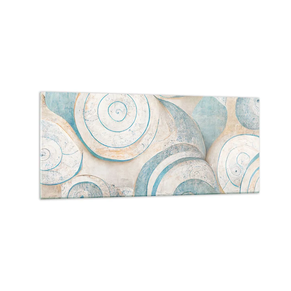Glasbild - Bild auf glas - Abstrakte Muscheln in Pastelltönen - 120x50cm - Was verbirgt sich in der Muschel? - Moderne Wanddekoration für Wohnzimmer und Schlafzimmer ARTTOR