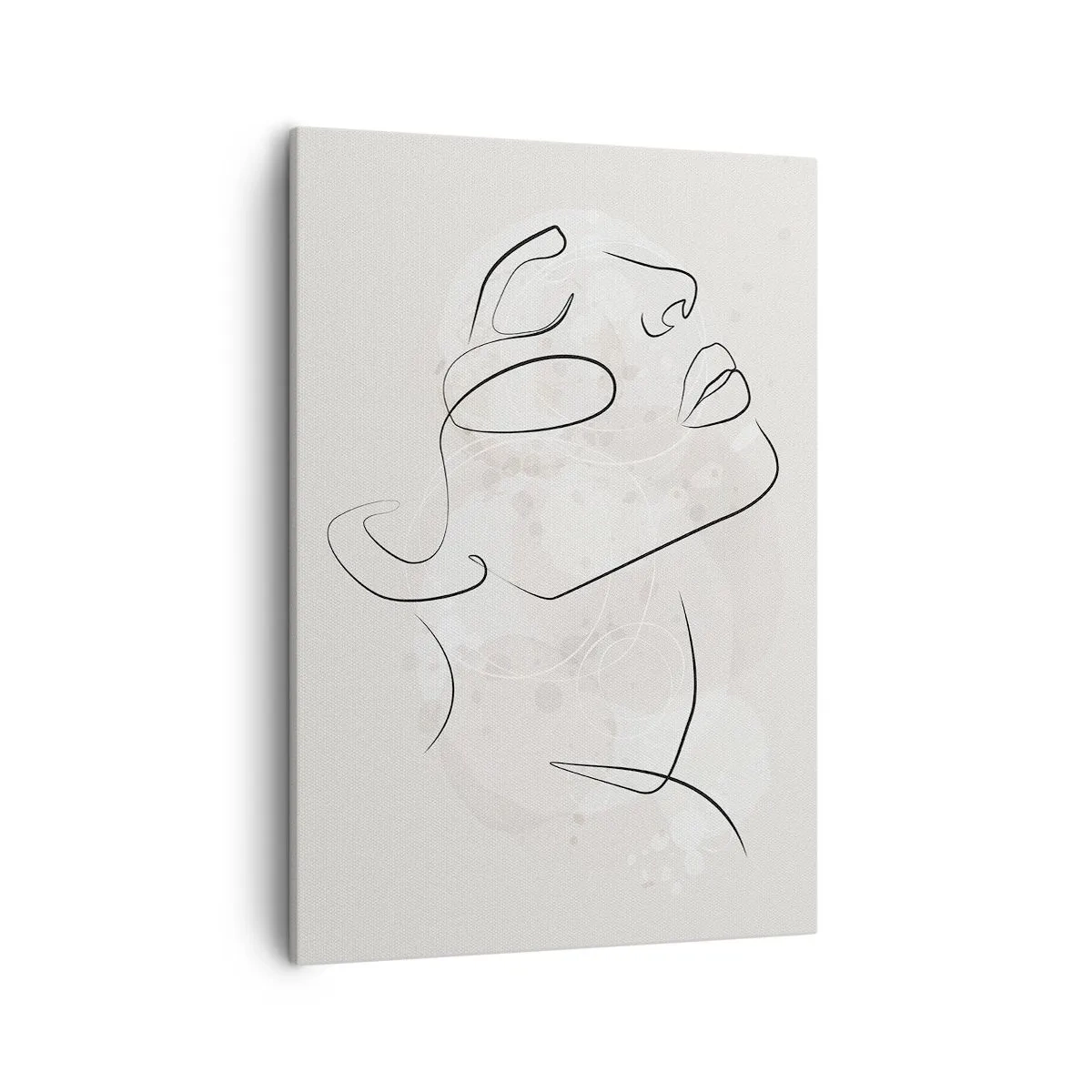 Bild auf Leinwand - Leinwandbild - Eine minimalistische Skizze eines Gesichts auf hellem Hintergrund - 50x70cm - Die Umrisse eines Traums - Moderne Wanddekoration für Wohnzimmer und Schlafzimmer ARTTOR