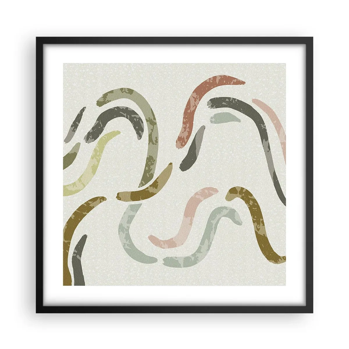Poster in einem schwarzem Rahmen - Fröhlicher Tanz der Abstraktion - 50x50 cm