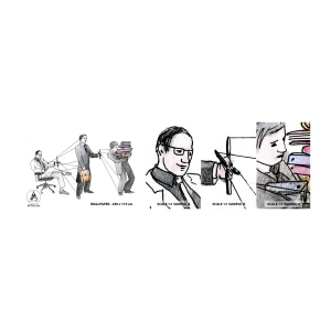 Fototapeten Muster Selbstklebend Deluxe Sticker - Jeder hat seinen Meister - Abstraktion, Mann, Arbeiten - 100x30 cm