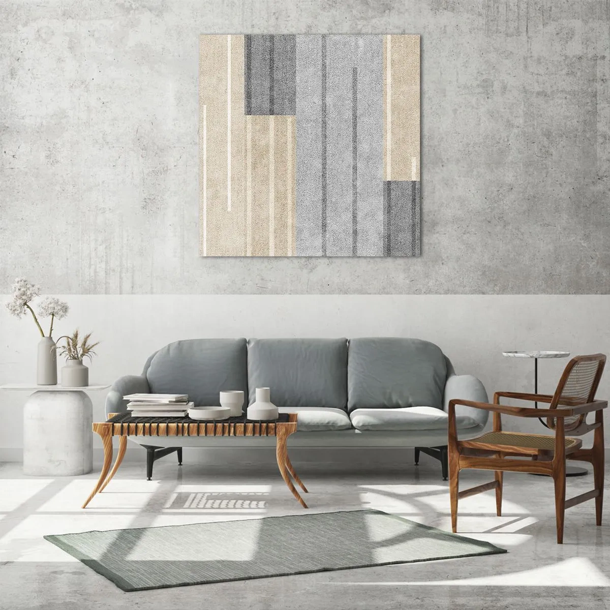 Glasbild - Bild auf glas - Komposition: Vertikal halten - 70x70 cm