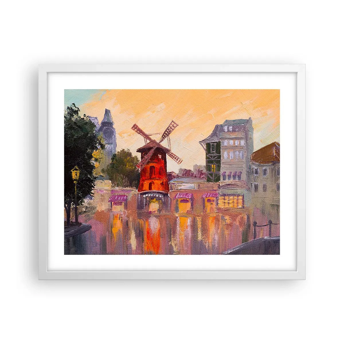 Poster in einem weißen Rahmen - Pariser Ikonen – Moulin Rouge - 50x40 cm