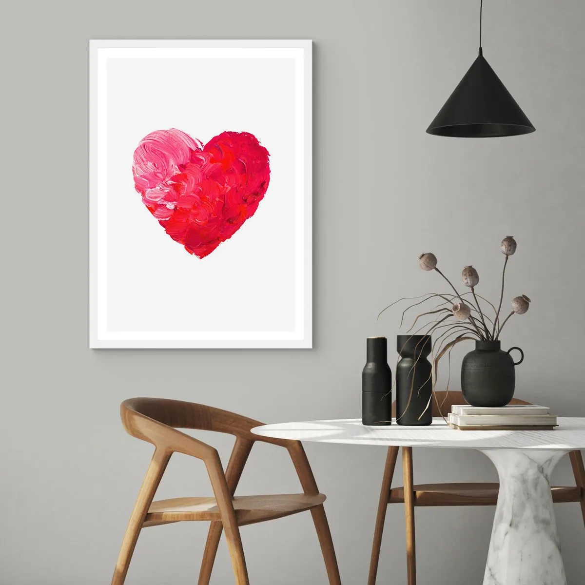 Poster in einem weißen Rahmen - Alles was du brauchst ist Liebe - 70x100 cm