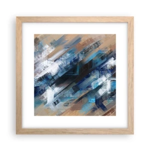 Poster in einem Rahmen aus heller Eiche - Auf einer blauen Diagonale - 30x30 cm