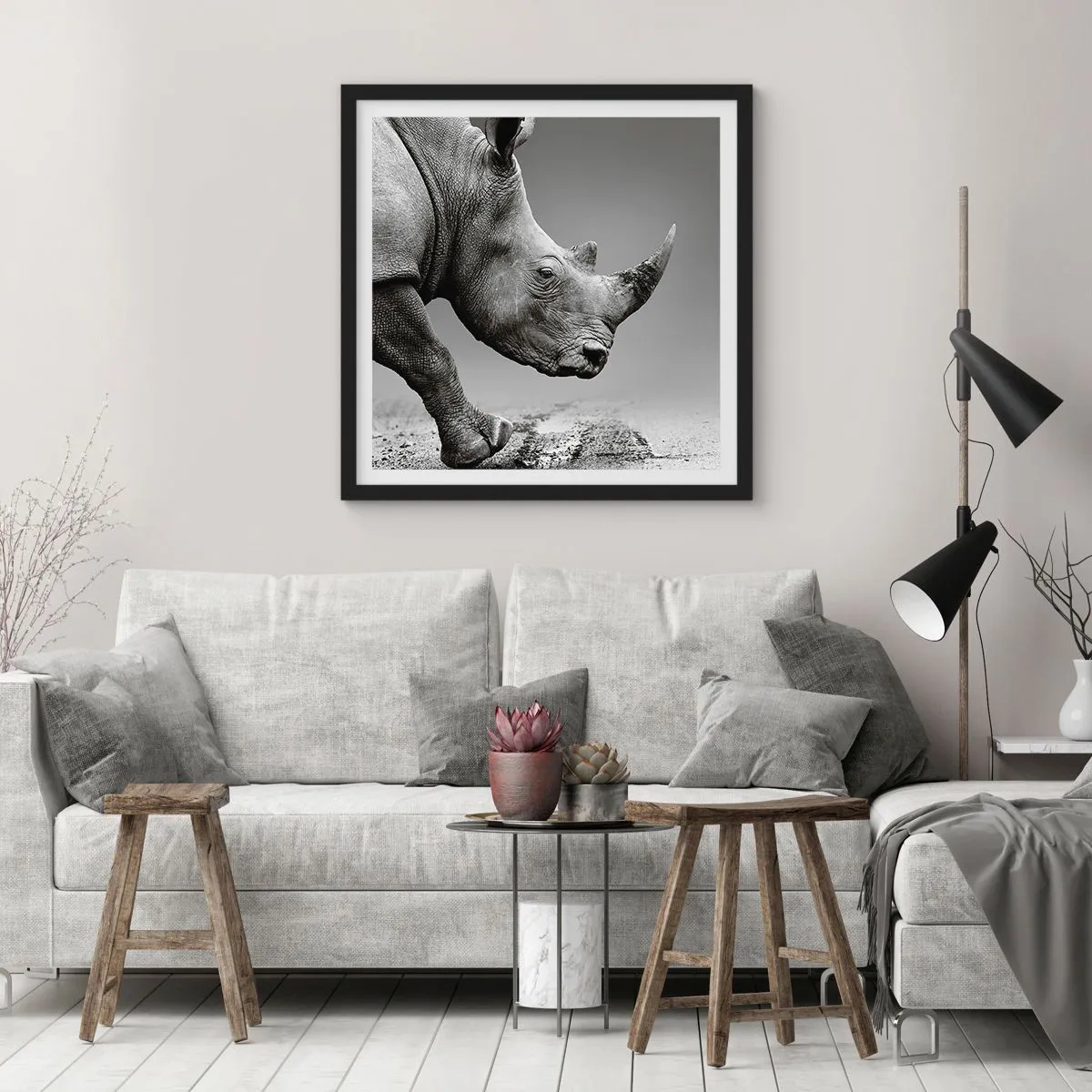 Poster in einem schwarzem Rahmen - Unaufhaltsame Stärke - 50x50 cm