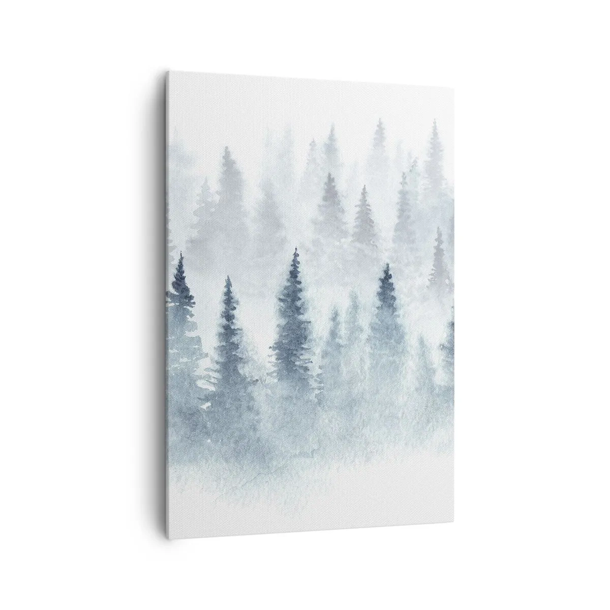 Bild auf Leinwand - Leinwandbild - Nadelwälder in zartem Nebel getaucht - 70x100cm - In Nebel gehüllt - Moderne Wanddekoration für Wohnzimmer und Schlafzimmer ARTTOR