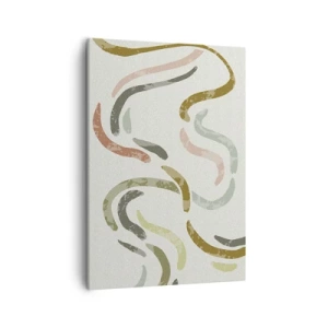 Bild auf Leinwand - Leinwandbild - Abstrakte Bögen in Pastellfarben - 50x70cm - Fröhlicher Tanz der Abstraktion - Moderne Wanddekoration für Wohnzimmer und Schlafzimmer ARTTOR