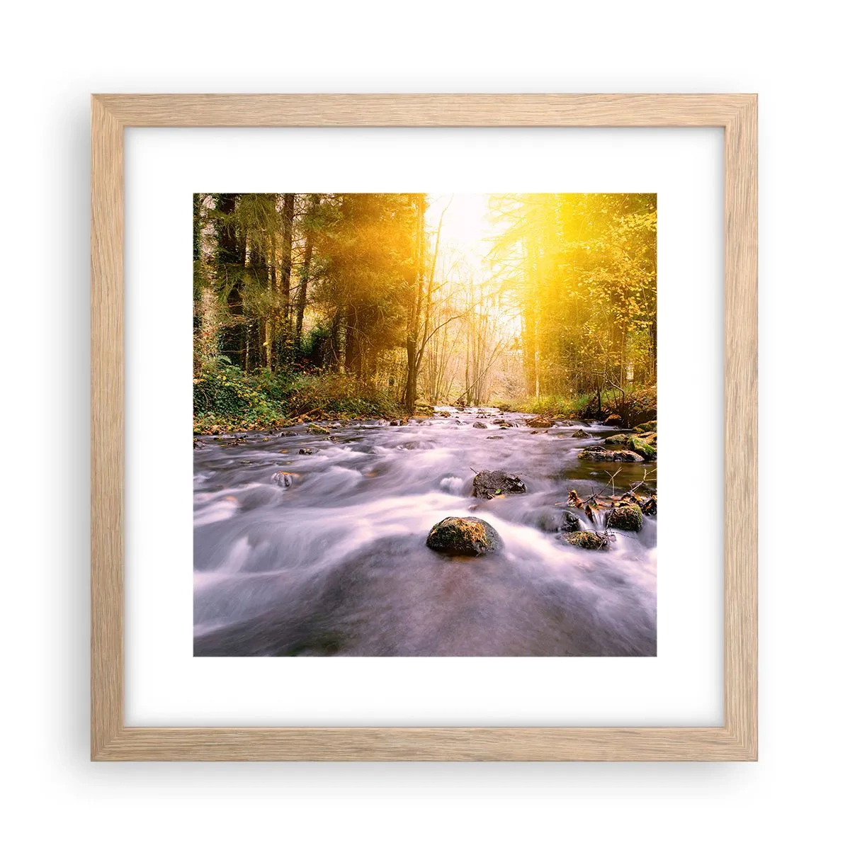 Poster in einem Rahmen aus heller Eiche - Malachit im Silber- und Goldrahmen - 30x30 cm