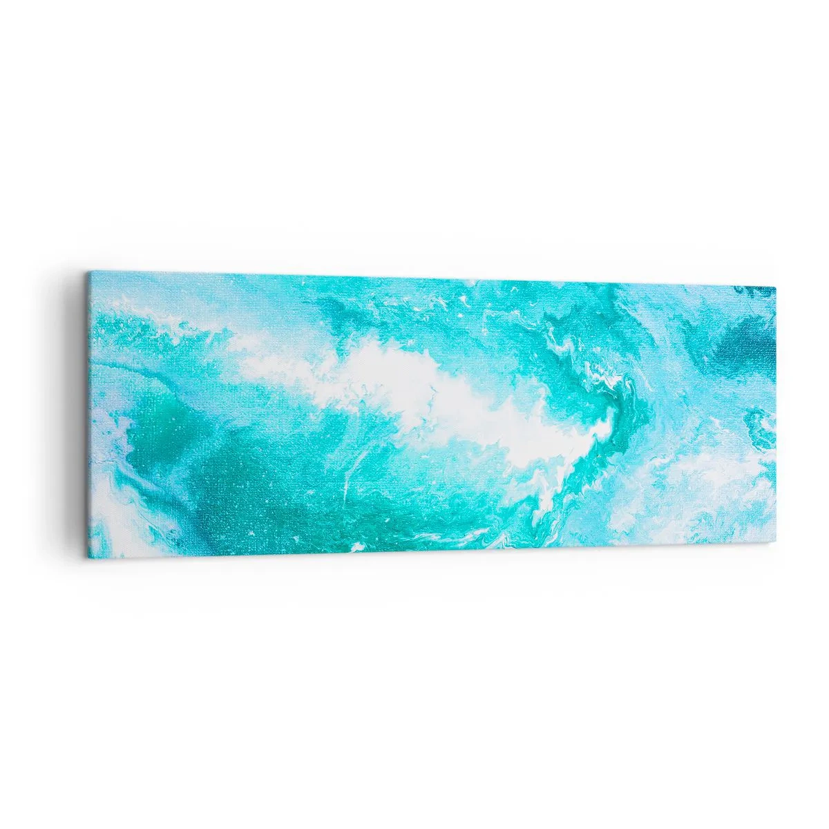 Bild auf Leinwand - Leinwandbild - Abstrakter Wirbel in Blautönen - 140x50cm - Im Kern des Elements - Moderne Wanddekoration für Wohnzimmer und Schlafzimmer ARTTOR