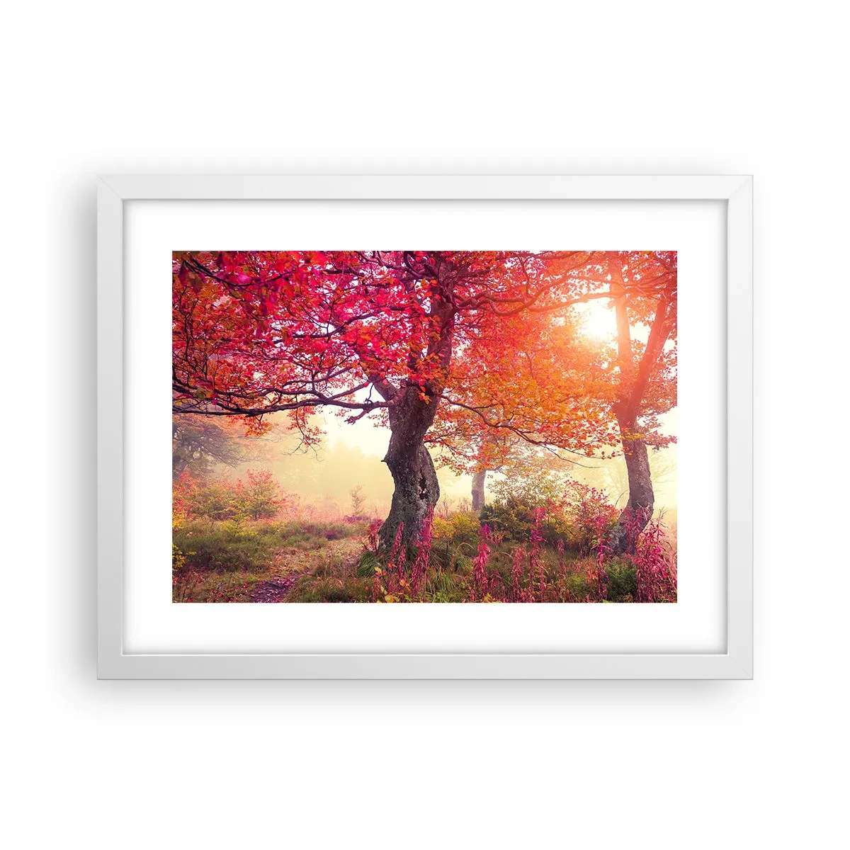 Poster in einem weißen Rahmen - Blühende Raserei - 40x30 cm