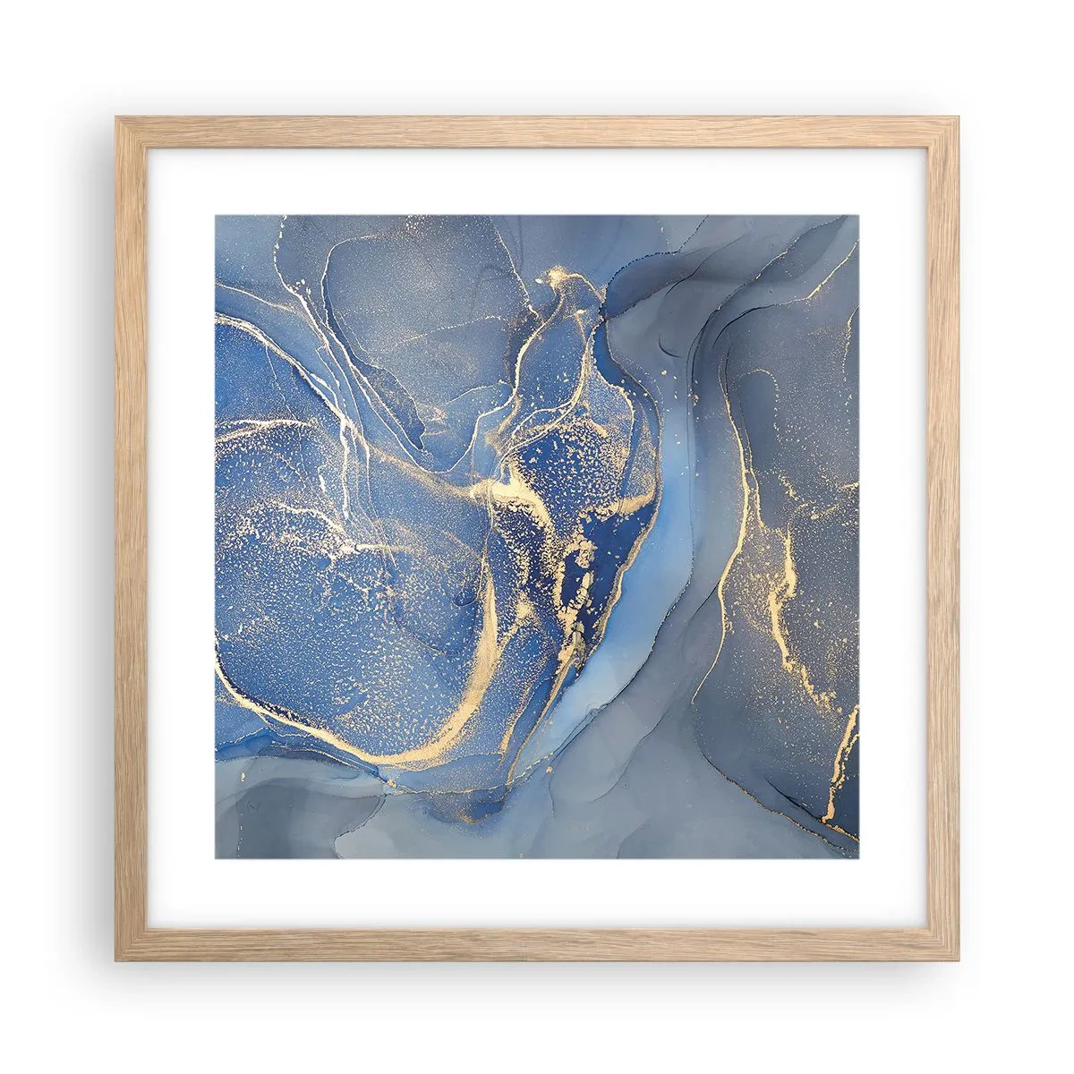 Poster in einem Rahmen aus heller Eiche - Goldstaub - 40x40 cm