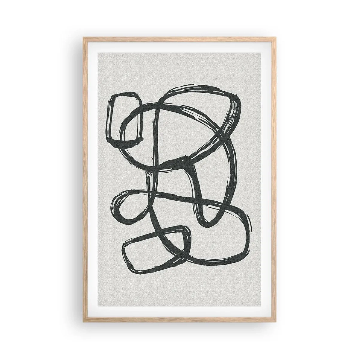 Poster in einem Rahmen aus heller Eiche - Schleifenabstraktion - 61x91 cm