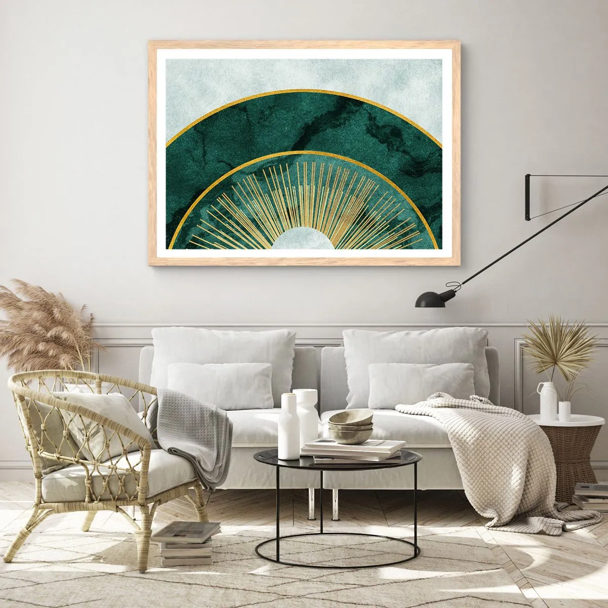 Poster in einem Rahmen aus heller Eiche - Anderes Sonnensystem - 91x61 cm