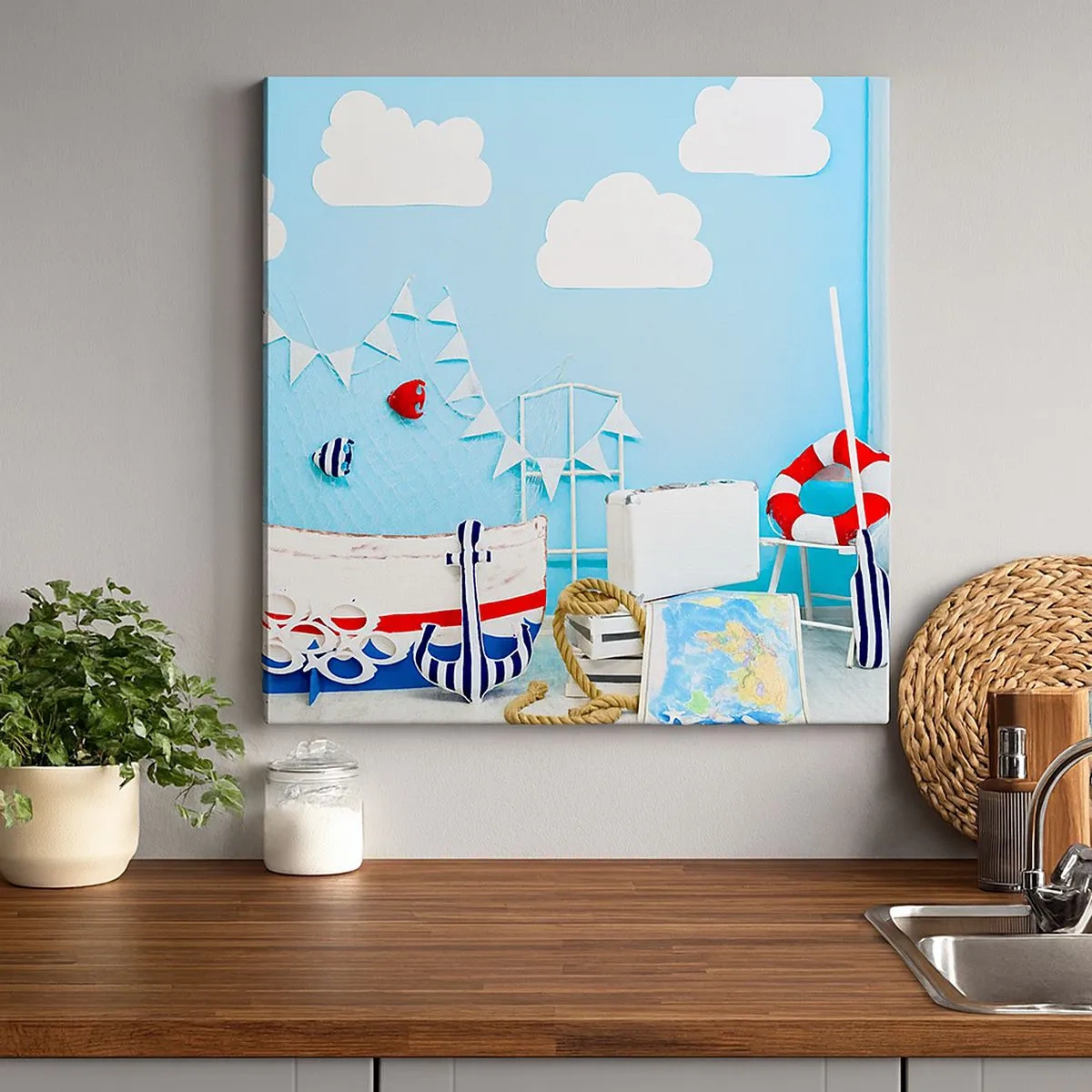 Bild auf Leinwand - Leinwandbild - Die Sehnsucht eines Kindes nach Abenteuer - 30x30 cm