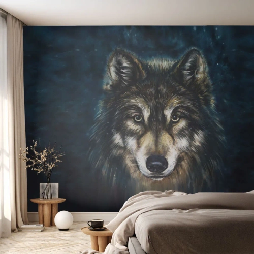 Maßgeschneiderte Fototapete Standard Eco - Alpha? Und Omega - Wolf, Tiere, Malerei