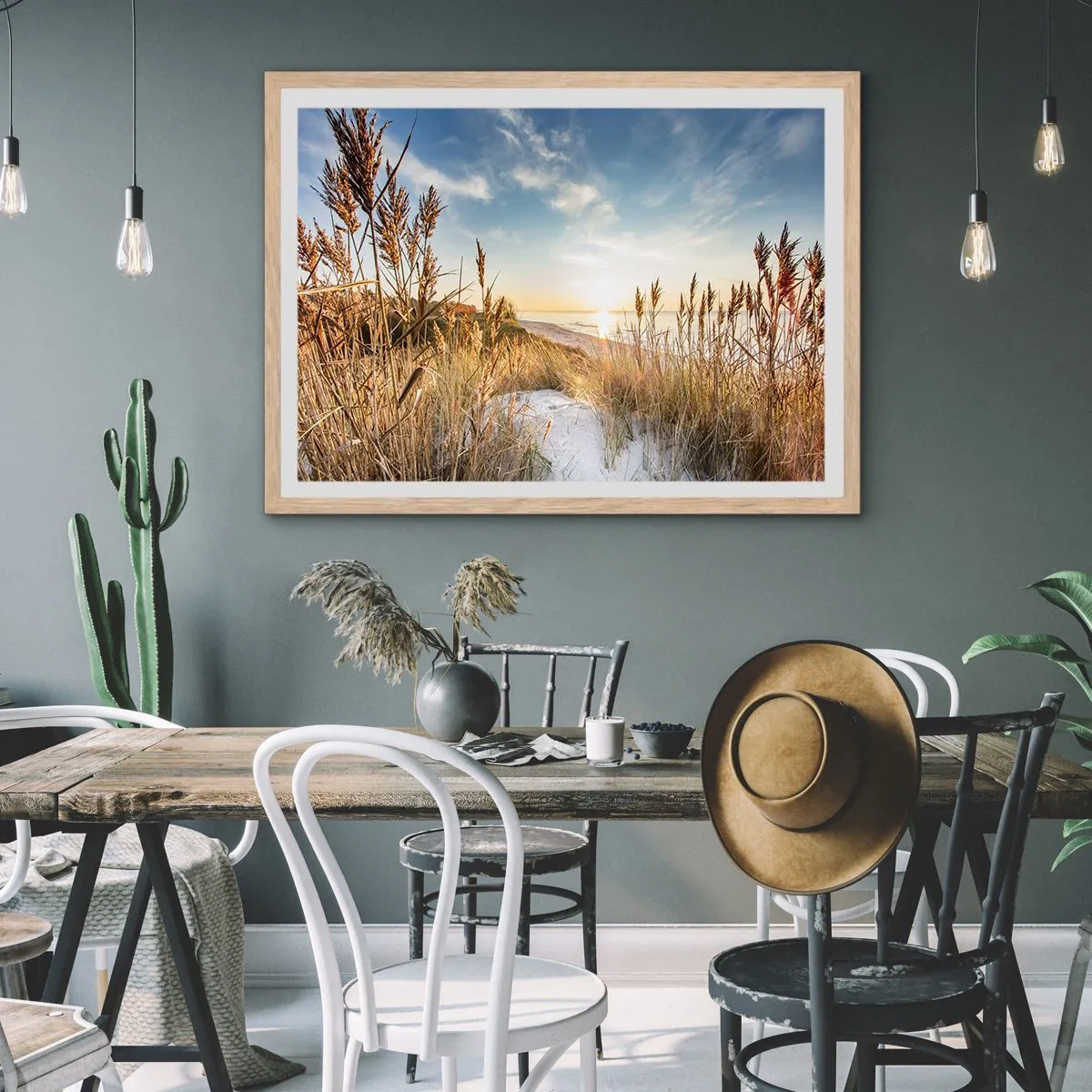 Poster in einem Rahmen aus heller Eiche - Nordstrand - 40x30 cm