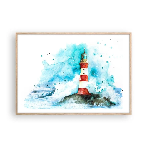 Poster in einem Rahmen aus heller Eiche - Einheit der Elemente - 100x70 cm