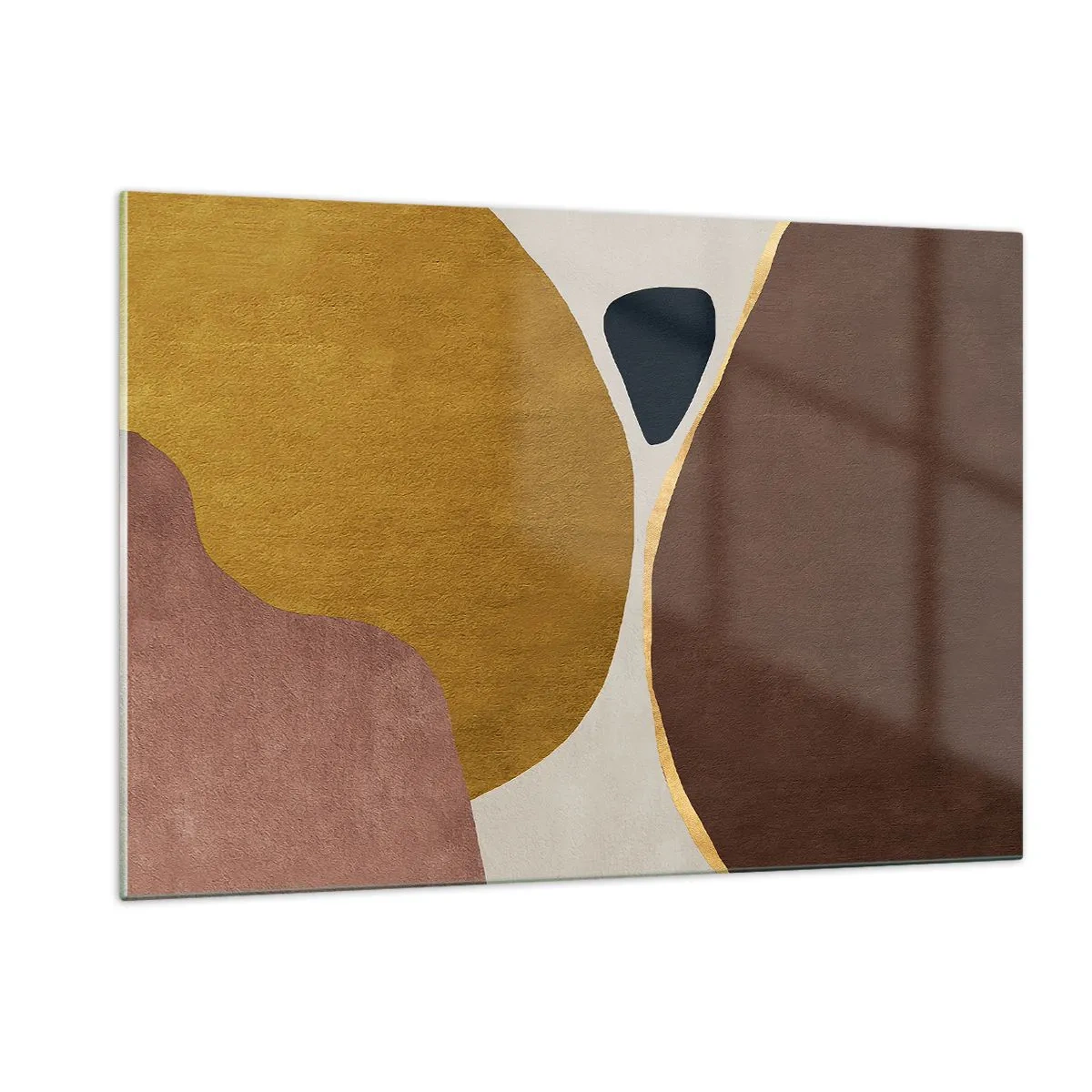 Glasbild - Bild auf glas - Eine minimalistische Komposition abstrakter Formen - 120x80cm - Abstraktion – ein Ort im Raum - Moderne Wanddekoration für Wohnzimmer und Schlafzimmer ARTTOR