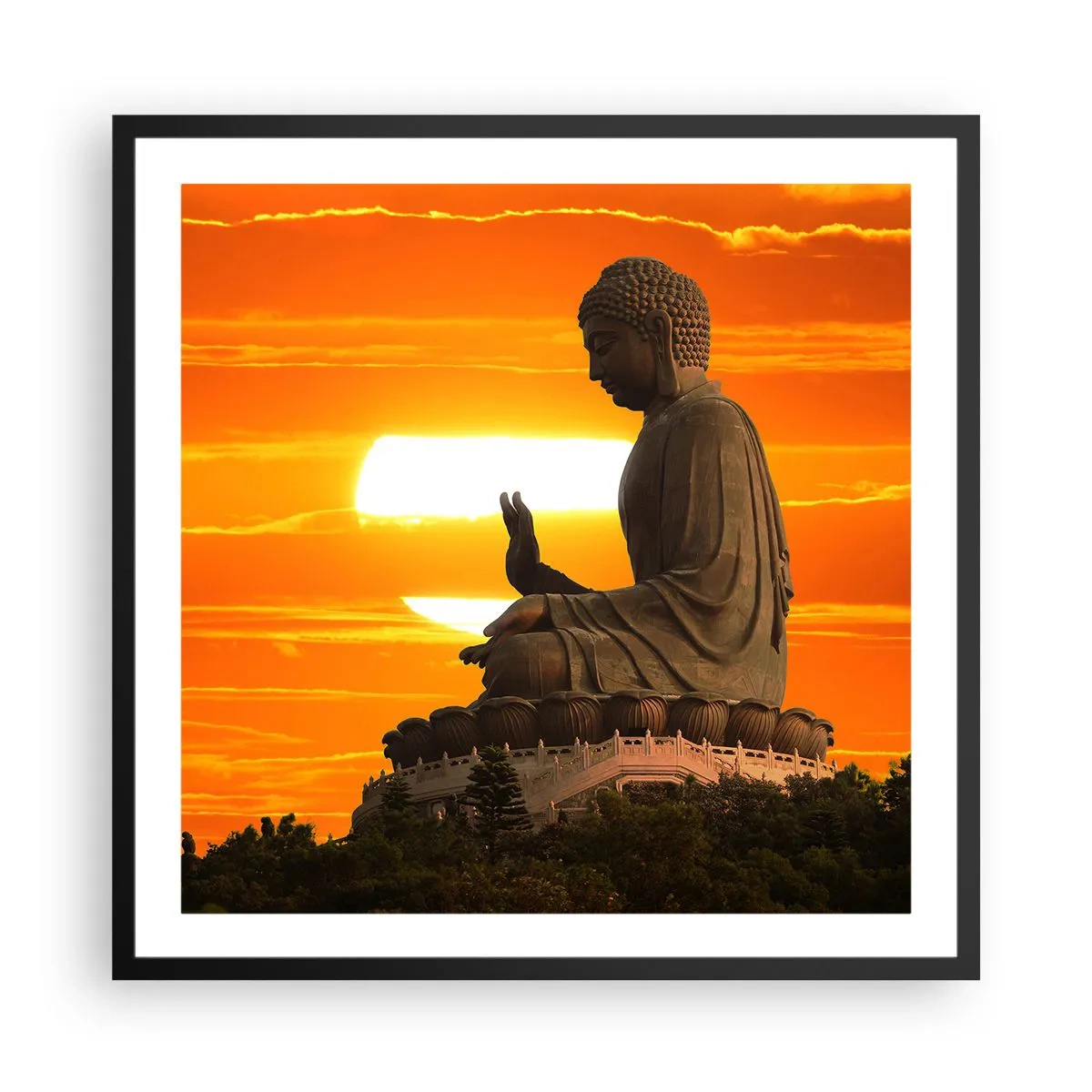 Poster in einem schwarzem Rahmen - Keine Angst vor der Welt - 60x60 cm