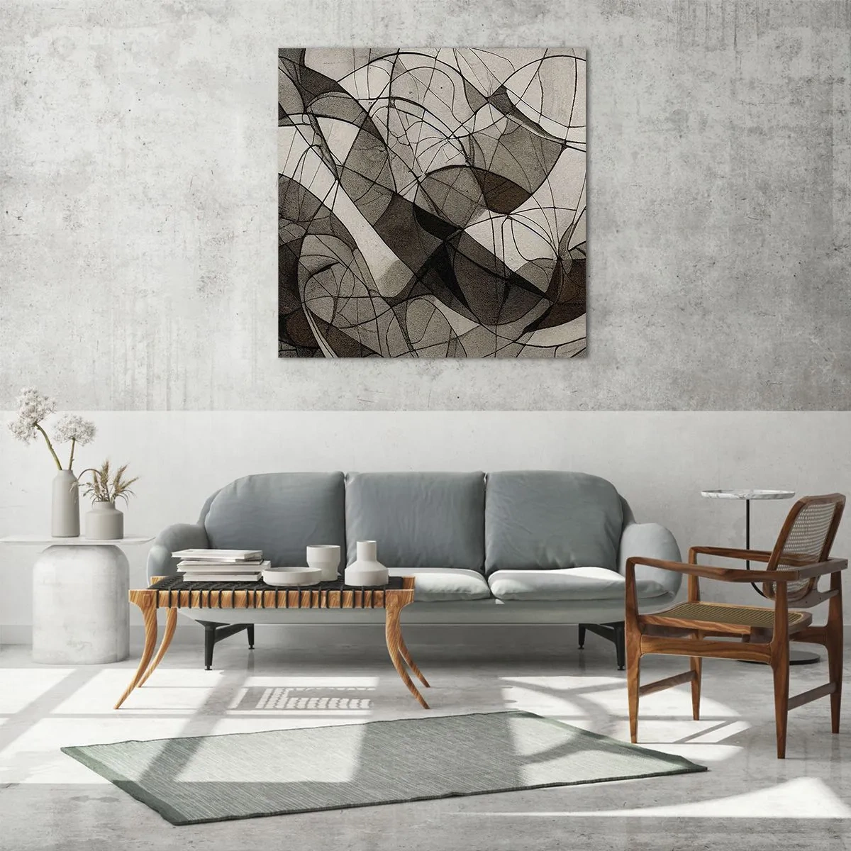 Glasbild - Bild auf glas - Zirkulation von Erdfarben - 70x70 cm