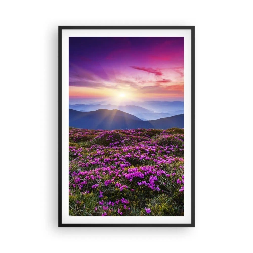 Poster in einem schwarzem Rahmen - Kräuter dufteten nach frischen Trauben von den Feldern - 61x91 cm