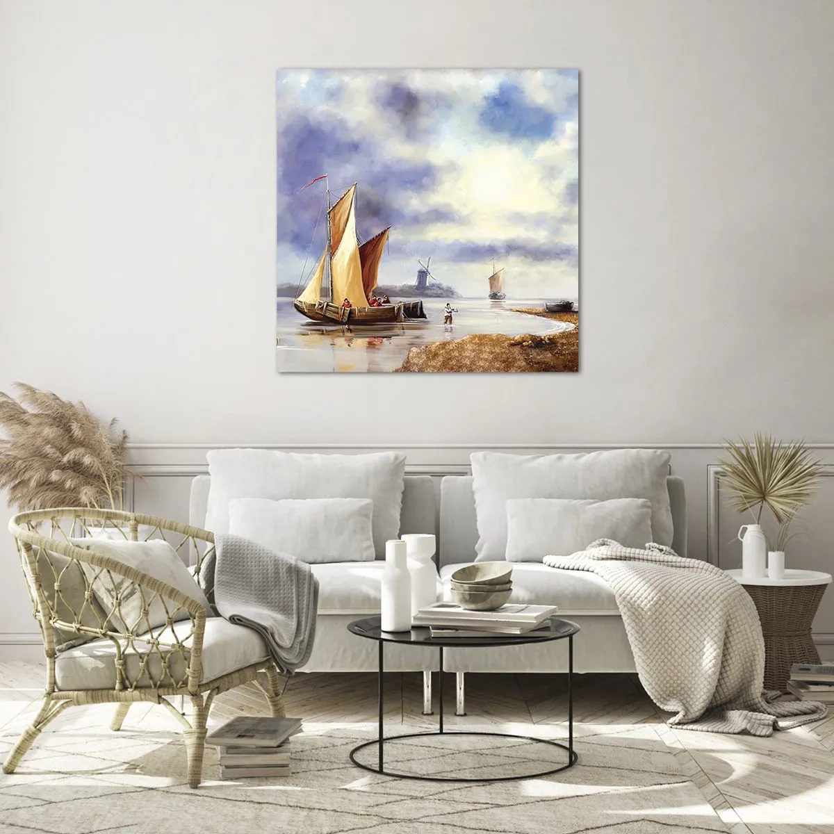 Glasbild - Bild auf glas - Die Rückkehr der Seeleute - 30x30 cm