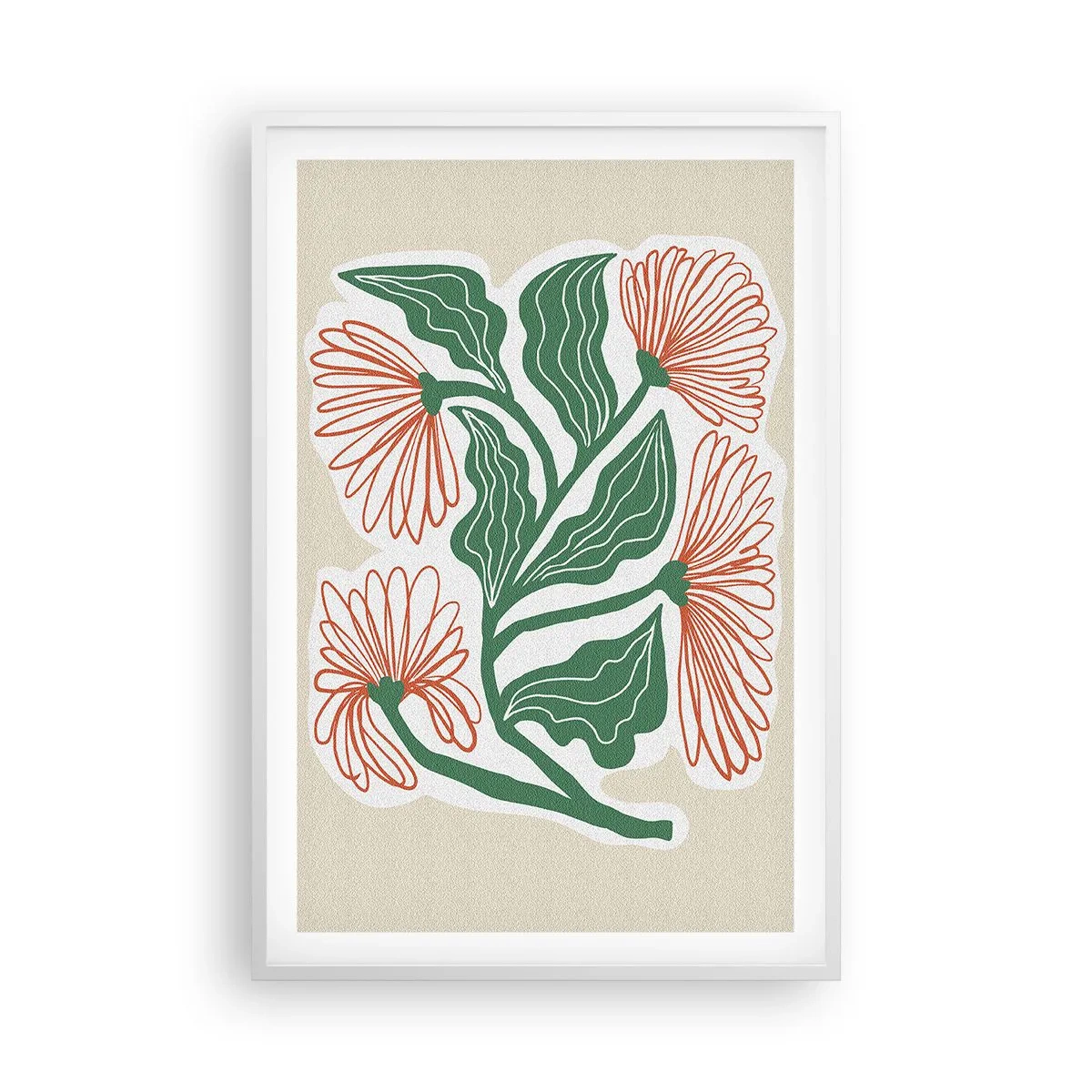 Poster in einem weißen Rahmen - Im Folkstil und modern - 61x91 cm