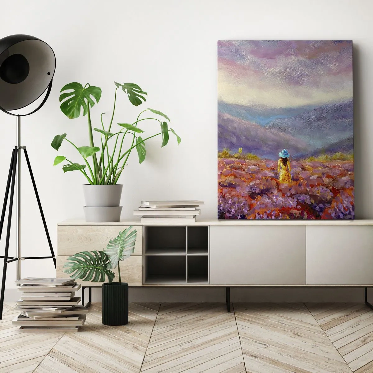Bild auf Leinwand - Leinwandbild - In einer Lavendelwelt - 55x100 cm