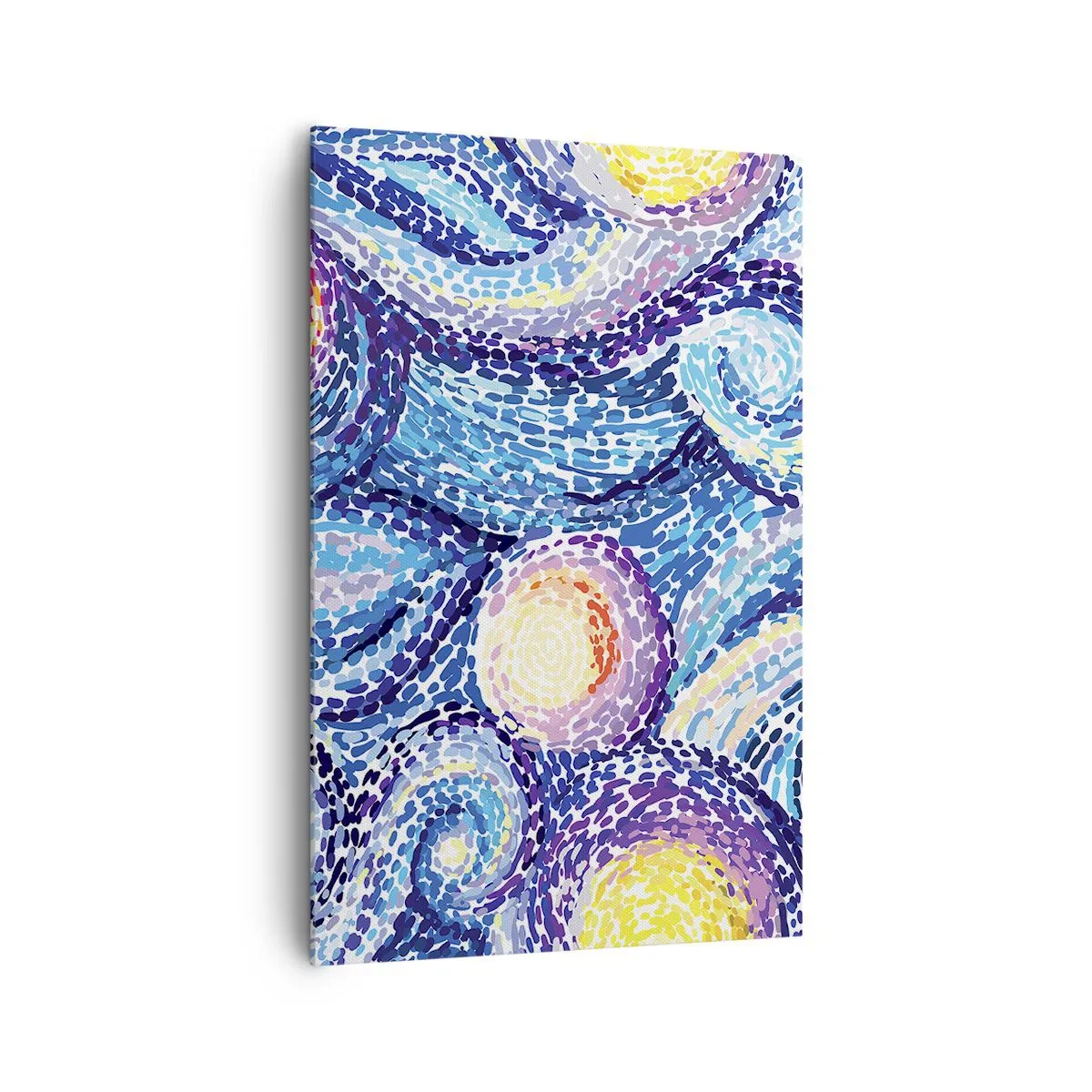 Bild auf Leinwand - Leinwandbild - Eine künstlerische Interpretation des Sternenhimmels im Stil von Van Gogh - 80x120cm - Aus einem Gemälde von van Gogh - Moderne Wanddekoration für Wohnzimmer und Schlafzimmer ARTTOR