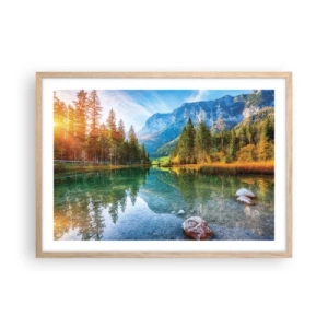 Poster in einem Rahmen aus heller Eiche - Die Sanftheit des Herbstes - 70x50 cm