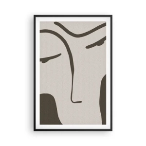 Poster in einem schwarzem Rahmen - Wie ein Modigliani-Gemälde - 61x91 cm