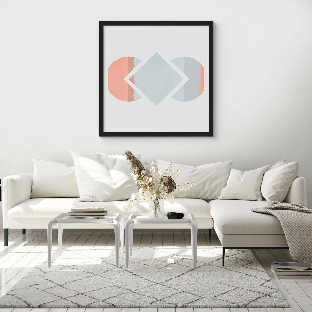 Poster in einem schwarzem Rahmen - Die Situation ist klar - 60x60 cm