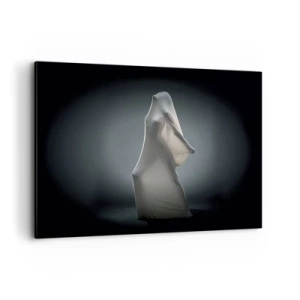 Bild auf Leinwand - Leinwandbild - Eine Figur aus weißem Stoff auf dunklem Hintergrund - 100x70cm - Versteckte Wünsche - Moderne Wanddekoration für Wohnzimmer und Schlafzimmer ARTTOR