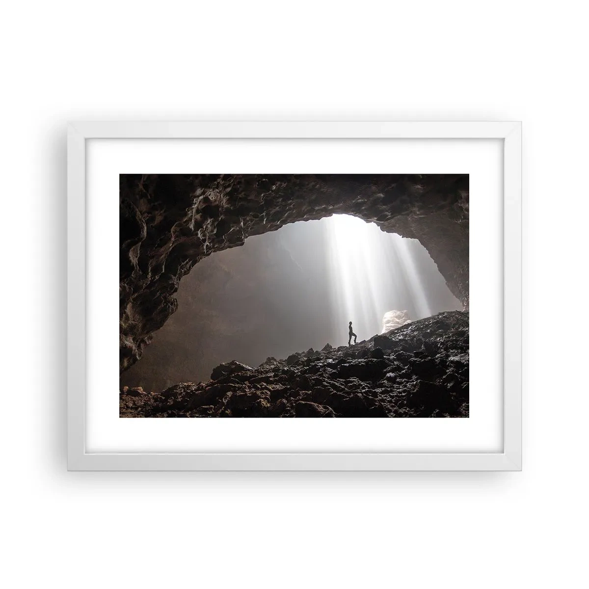 Poster in einem weißen Rahmen - Die leuchtende Grotte - 40x30 cm